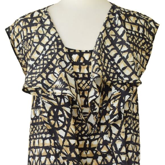 MAX MARA Flutter Front Printed Silk Shift Dress - Picture 2 of 8